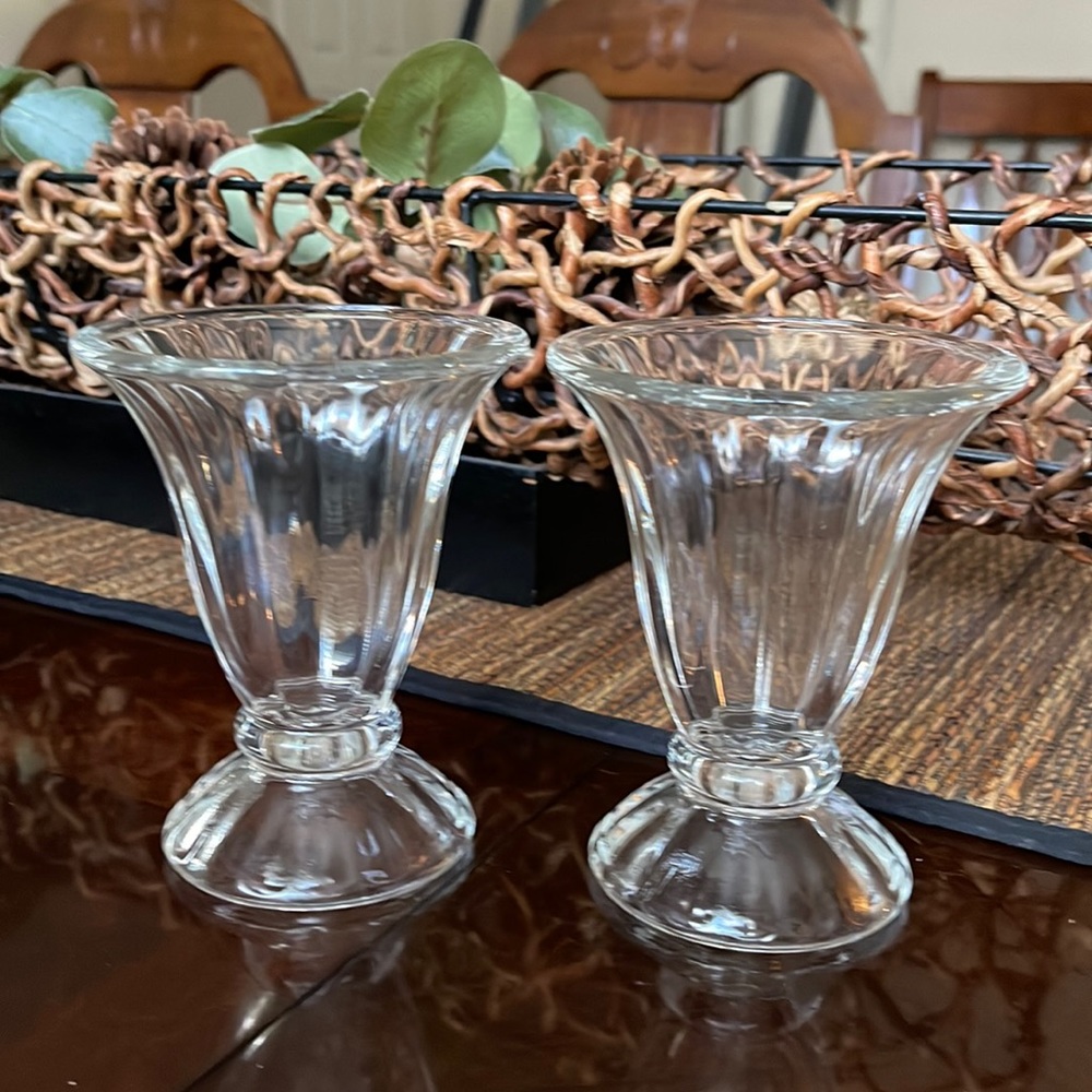 Libbey Set of 2 Parfait Pedestal Footed Dessert Glasses Sundae Parfait Glasses